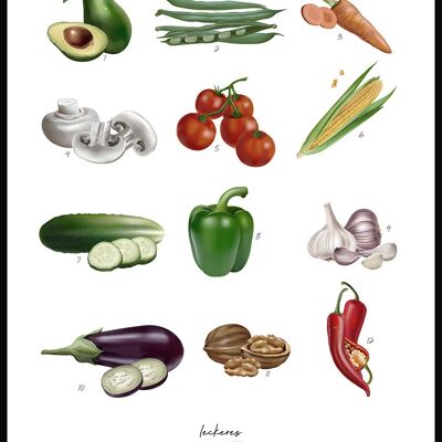 Leckere Gemüsesorten Poster - 21 x 30 cm