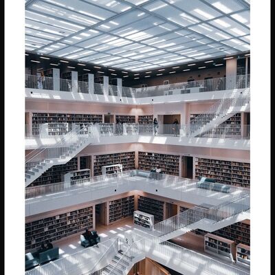 Póster fotográfico de la Biblioteca Municipal de Stuttgart - 40 x 30 cm
