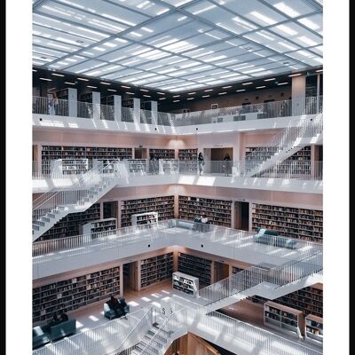 Affiche photographique Bibliothèque municipale de Stuttgart - 70 x 50 cm