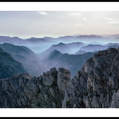 Poster Photographie Montagnes dans la Brume - 40 x 30 cm