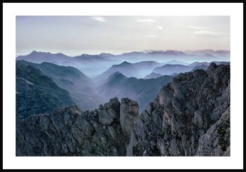 Poster Photographie Montagnes dans la Brume - 70 x 50 cm 1