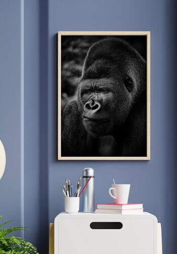 Photographie noir et blanc Gorille - 30 x 40 cm 5
