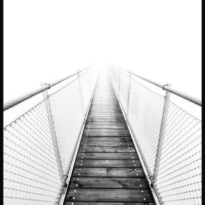 Fotografia in bianco e nero di un ponte nella nebbia - 40 x 50 cm