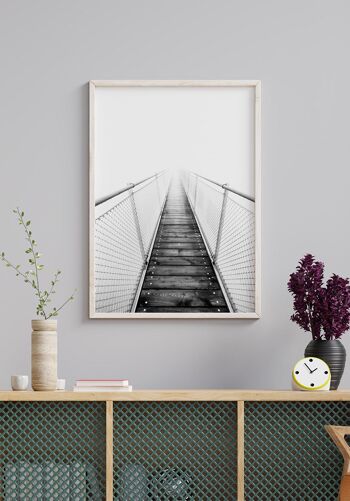 Photographie noir et blanc d'un pont dans le brouillard - 40 x 50 cm 2