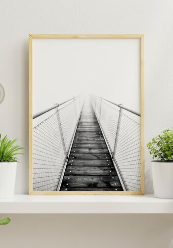 Photographie noir et blanc d'un pont dans le brouillard - 40 x 50 cm 3