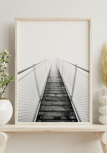 Photographie noir et blanc d'un pont dans le brouillard - 40 x 50 cm 4