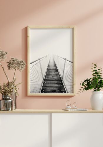 Photographie noir et blanc d'un pont dans le brouillard - 40 x 50 cm 5
