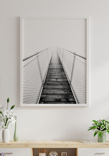 Photographie noir et blanc d'un pont dans le brouillard - 40 x 50 cm 6