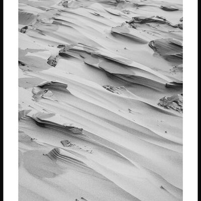 Duna di sabbia fotografica in bianco e nero - 30 x 40 cm