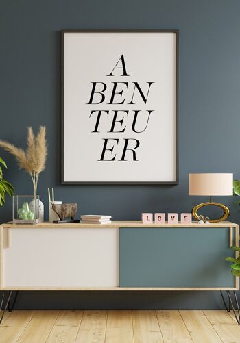 Affiche Typographie "Aventure" - 21 x 30 cm 3