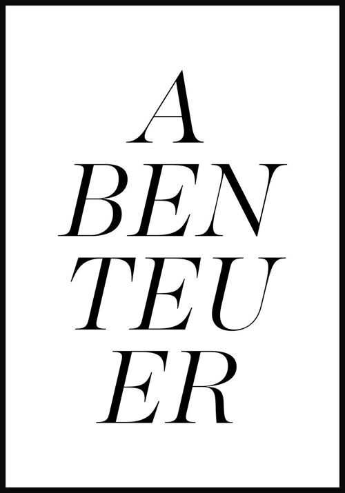 Abenteuer' Typografie Poster - 30 x 40 cm