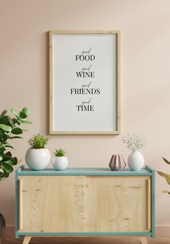 Good food, Good wine, Good time' Quote Poster - 30 x 40 cm 3