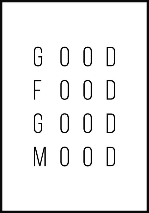 Good food, good mood' Spruch Poster - 21 x 30 cm