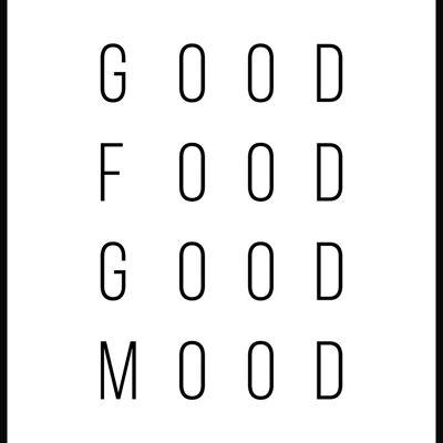 Buon cibo, buon umore' Poster con citazione - 70 x 100 cm
