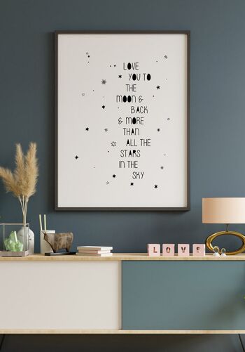 Love you to the moon' Citation Poster - 21 x 30 cm 4