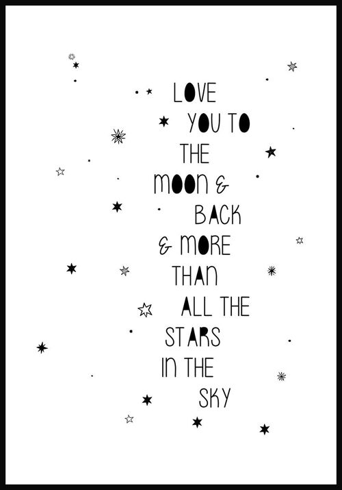 Love you to the moon' Spruch Poster - 40 x 50 cm