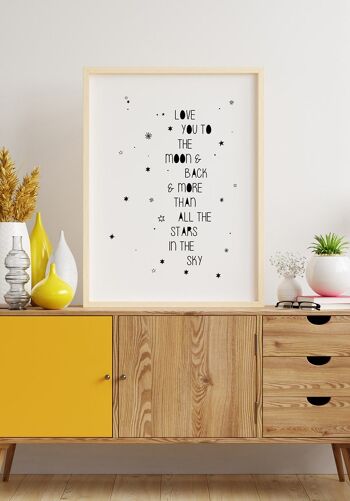 Affiche Citation Je t'aime jusqu'à la lune - 50 x 70 cm 6