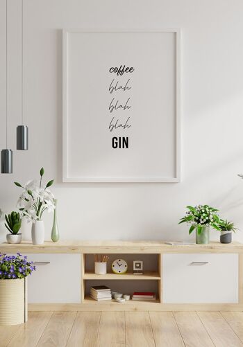 Affiche citation café, bla, bla, gin' - 50 x 70 cm 6