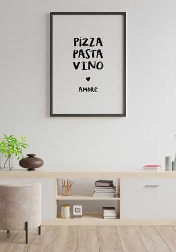 Affiche Citation Pizza, Pasta, Vino & Amore - 70 x 100 cm 3