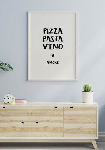 Affiche Citation Pizza, Pasta, Vino & Amore - 70 x 100 cm 4