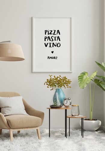 Affiche Citation Pizza, Pasta, Vino & Amore - 70 x 100 cm 5