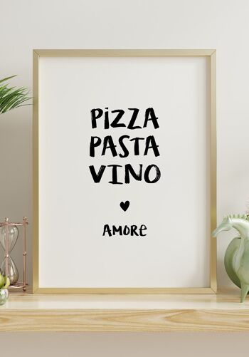 Affiche Citation Pizza, Pasta, Vino & Amore - 70 x 100 cm 6