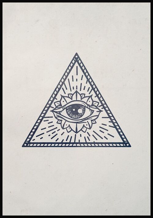 Modernes Poster Illustration Auge im Dreieck - 30 x 40 cm