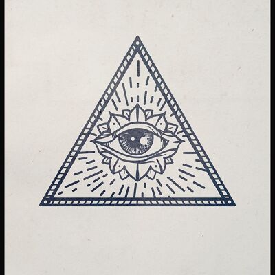 Póster moderno ilustración ojo en triángulo - 50 x 70 cm