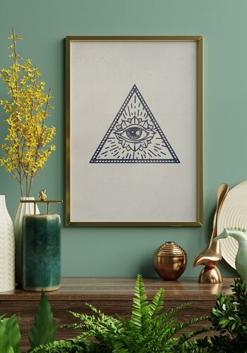 Affiche moderne illustration oeil en triangle - 50 x 70 cm 3