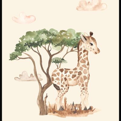Póster infantil ilustración jirafa - 21 x 30 cm