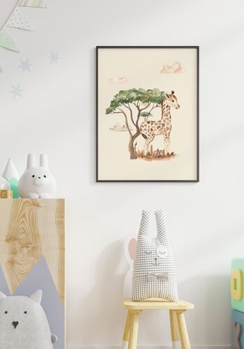 Affiche enfant illustration girafe - 21 x 30 cm 4