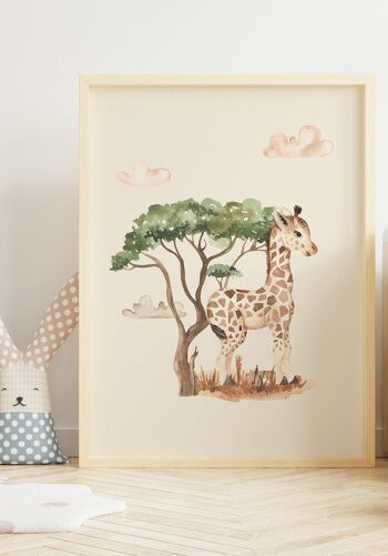 Affiche enfant illustration girafe - 21 x 30 cm 5