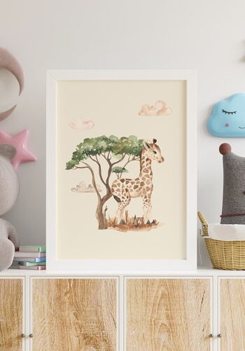 Affiche enfant illustration girafe - 21 x 30 cm 6