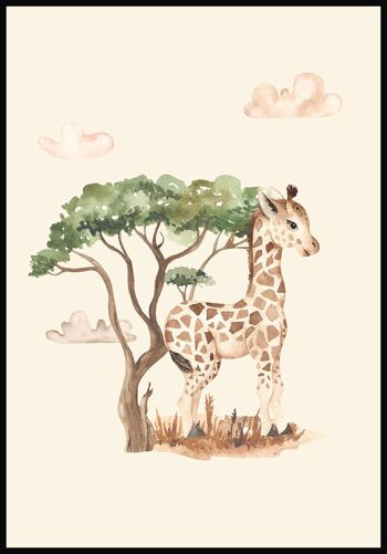 Affiche enfant illustration girafe - 40 x 50 cm 1