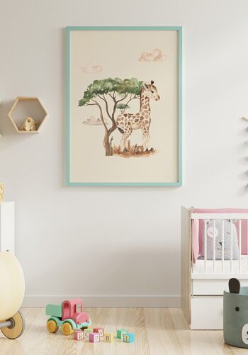 Affiche enfant illustration girafe - 40 x 50 cm 3