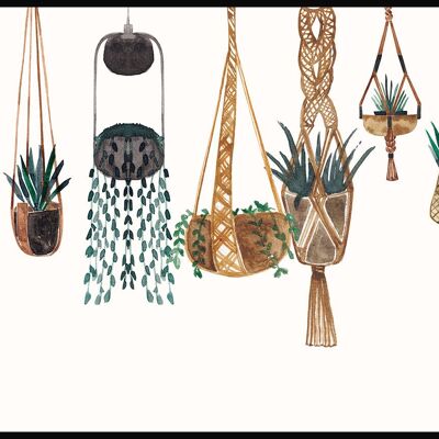 Affiche Boho Paniers de Plantes - 21 x 30 cm