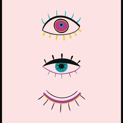 Poster Illustration Augenaufschlag - 30 x 40 cm - Rosa