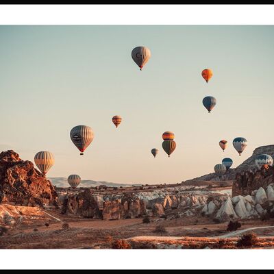 Poster Bunte Heißluftballons - 21 x 30 cm