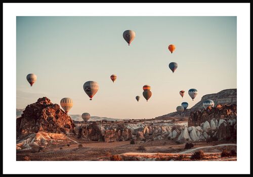 Poster Bunte Heißluftballons - 30 x 40 cm