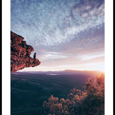 Photography Poster Woman on Rocky Ledge - 40 x 30 cm