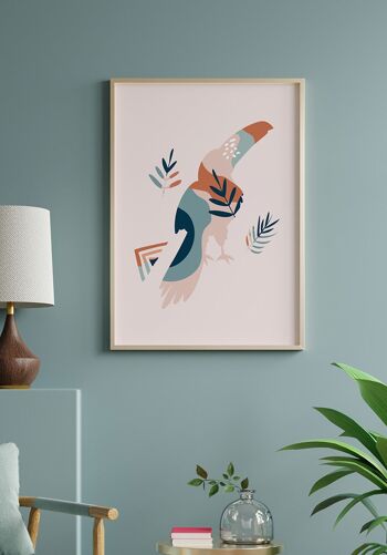 Affiche Boho Oiseau Toucan - 40 x 50 cm - Vert Olive 6