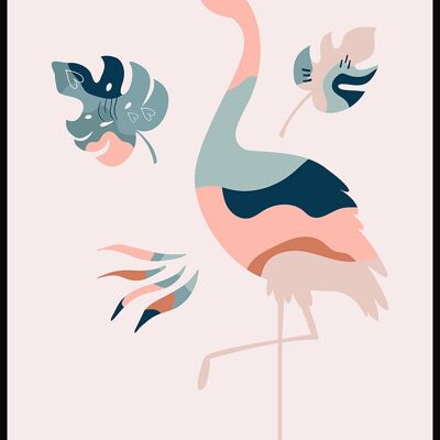 Affiche Boho Flamingo - 21 x 30 cm - Rose