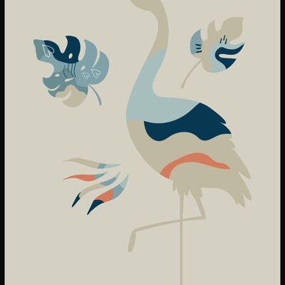Affiche Boho Flamingo - 21 x 30 cm - Vert Olive