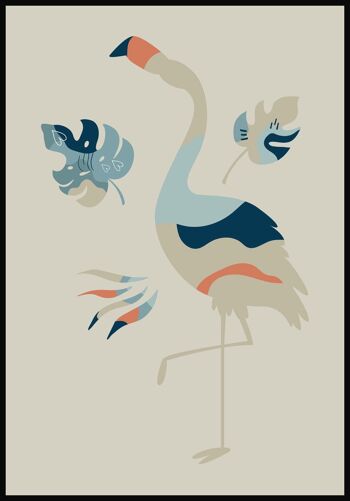 Affiche Boho Flamingo - 21 x 30 cm - Vert Olive 1