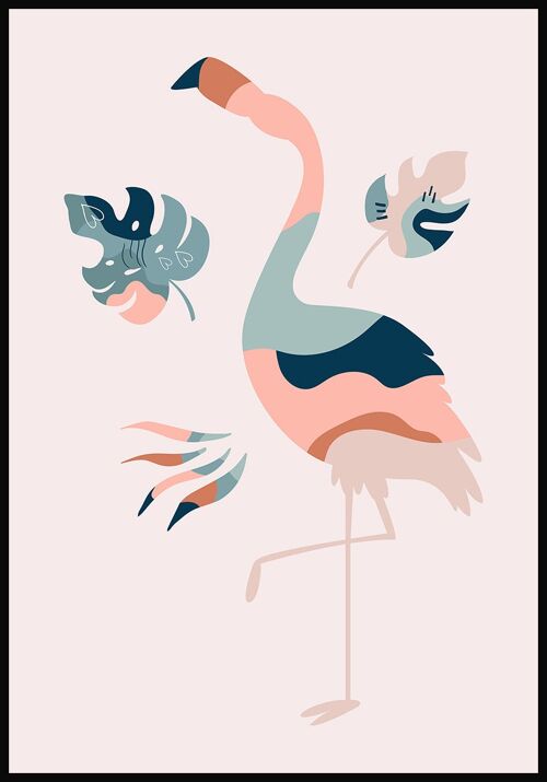 Boho Poster Flamingo - 40 x 50 cm - Rosa