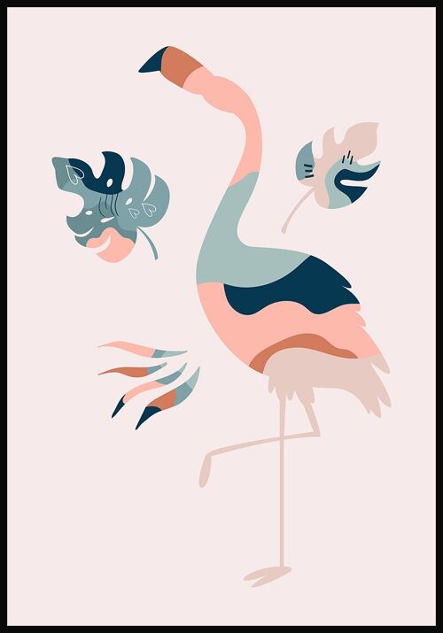 Boho Poster Flamingo - 50 x 70 cm - Rosa