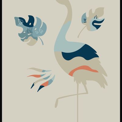 Poster Boho Flamingo - 70 x 100 cm - Verde Oliva