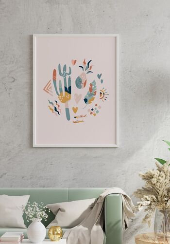 Affiche Boho Cactus Crew - 21 x 30 cm - Gris Bleu 6