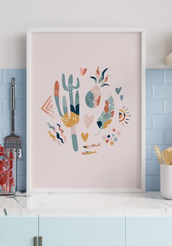 Affiche Boho Cactus Crew - 30 x 40 cm - Rose 5