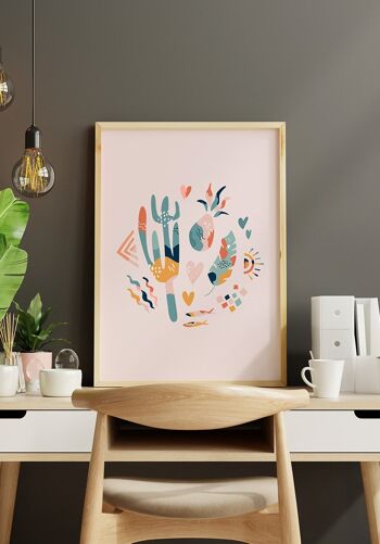 Affiche Boho Cactus Crew - 30 x 40 cm - Vert Olive 2